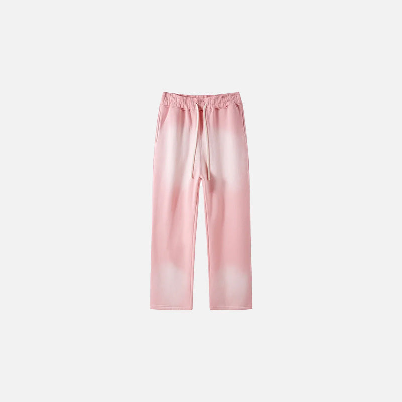 Front view of the pink Casual Noir Relax Pants in a gray background
