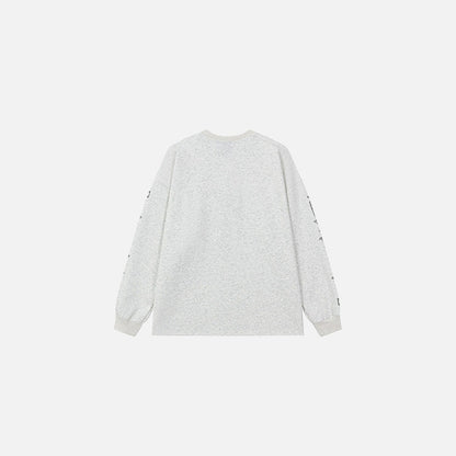 Back view of the gray Titan's Emblem Sweater in a gray background