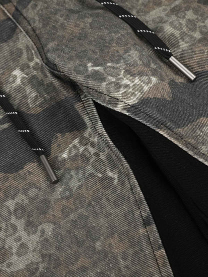 Leopard Camo Patchwork Cargo Pants; Forest Camouflage / S, Forest Camouflage / M, Forest Camouflage / L, Forest Camouflage / XL
