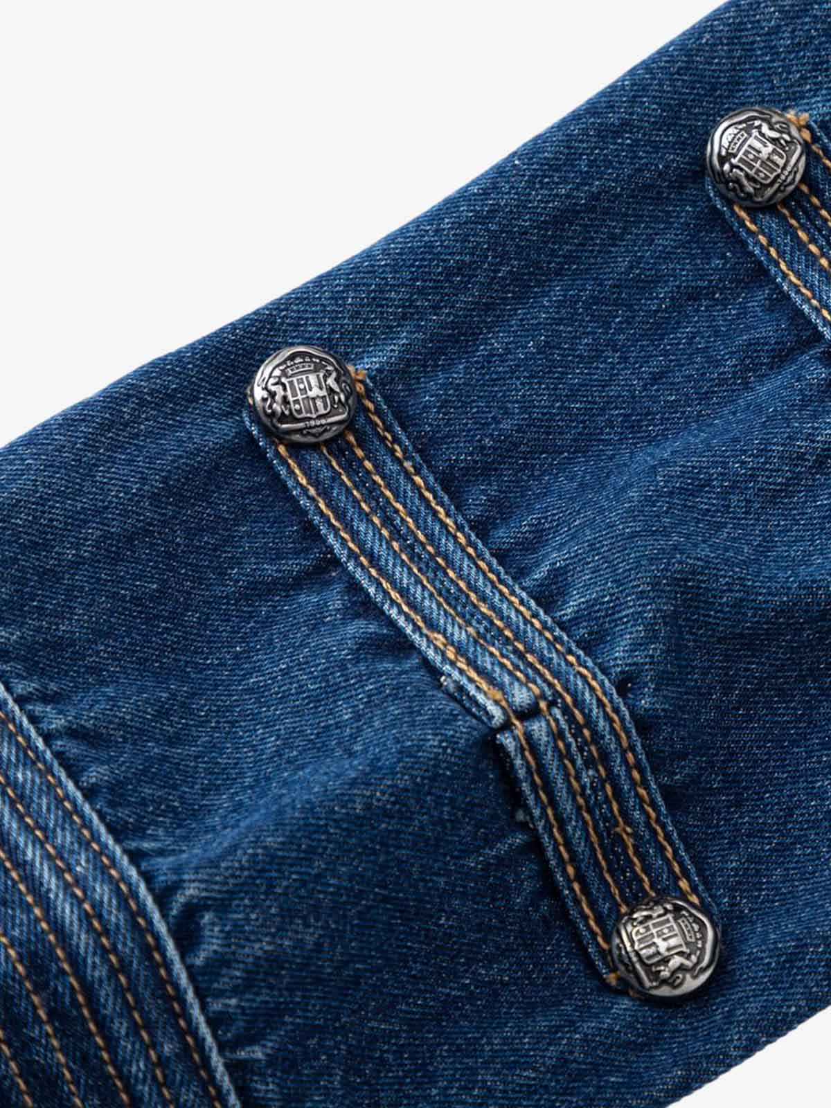 Structured Napoleonic Denim Jacket; Dark Blue / M, Dark Blue / L, Dark Blue / XL, Dark Blue / 2XL