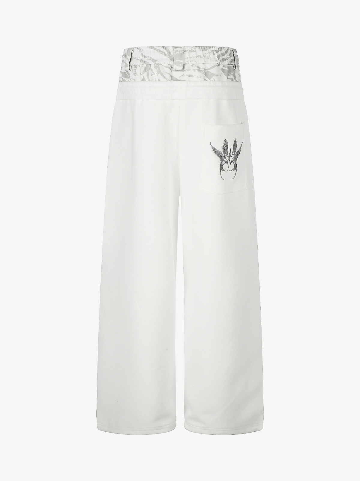 Double-Waist "YOU" Graphic Sweatpants; White / S, White / M, White / L, White / XL