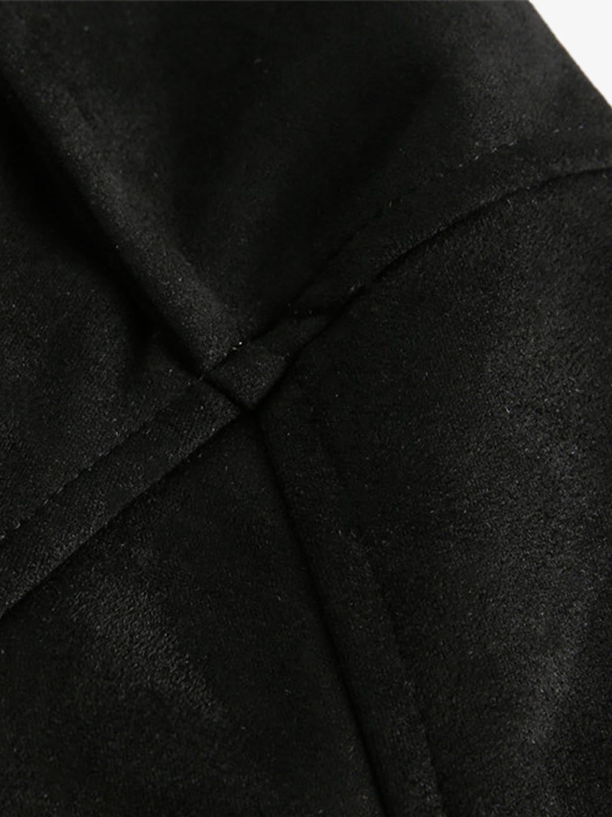 Suede Leopard-Trimmed Paneled Bomber Jacket; Black / S, Black / M, Black / L, Black / XL
