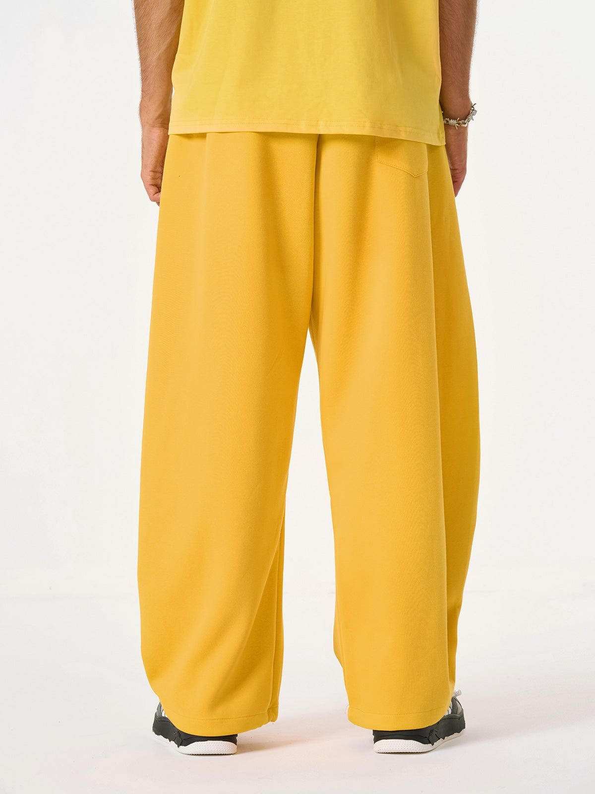 Fleece Vintage Side Stripe Drape Paratrooper Machete Wide Leg Pants - 2488; Yellow / S, Yellow / M, Yellow / L, Yellow / XL, Yellow / 2XL, Yellow / 3XL