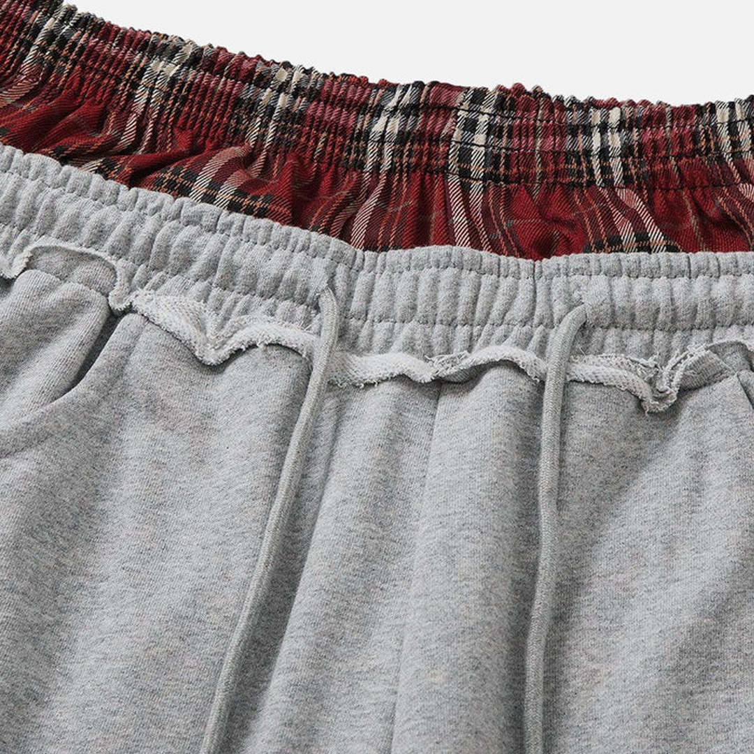 Plaid Waistband Sweatpants