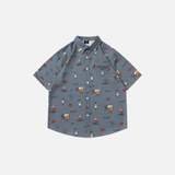 Plush Colorful Van Gogh Graphic Oversize Shirt