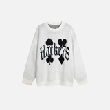 Cozy Oversized Letter Embroidered Sweater