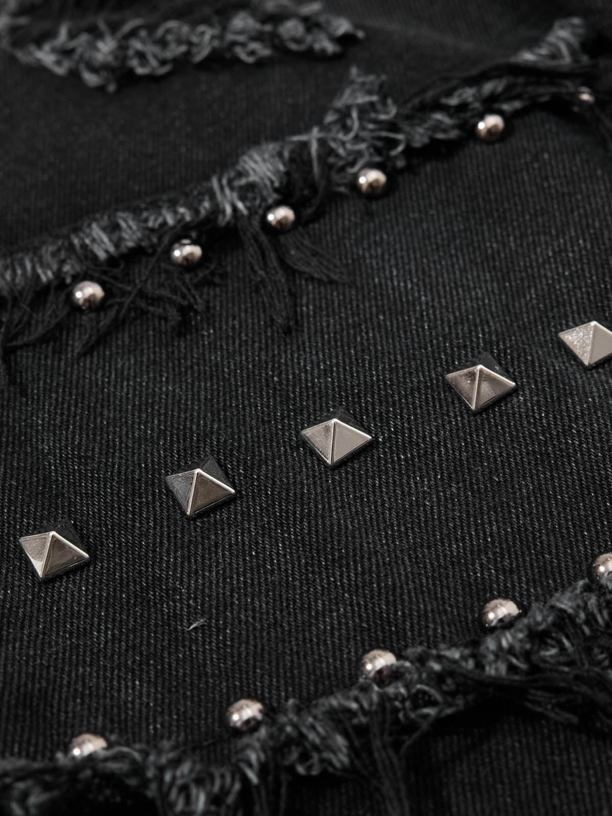 Studded Distressed Flared Jeans