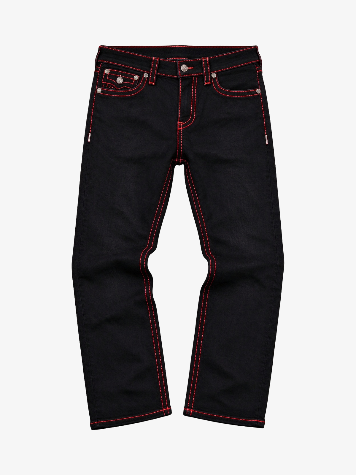Contrast Stitch Straight Jeans