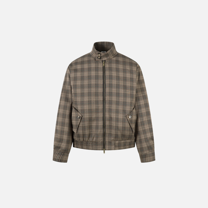 Vintage Plaid High Street High Neck Jacket
