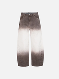 Fashionable Tie Dye Gradient Straight Leg Jeans