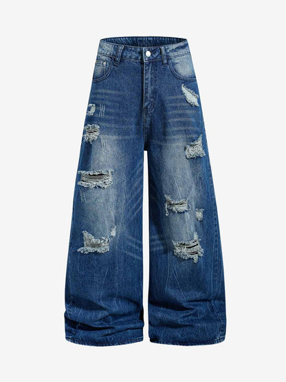 Washed Distressed Denim Jeans