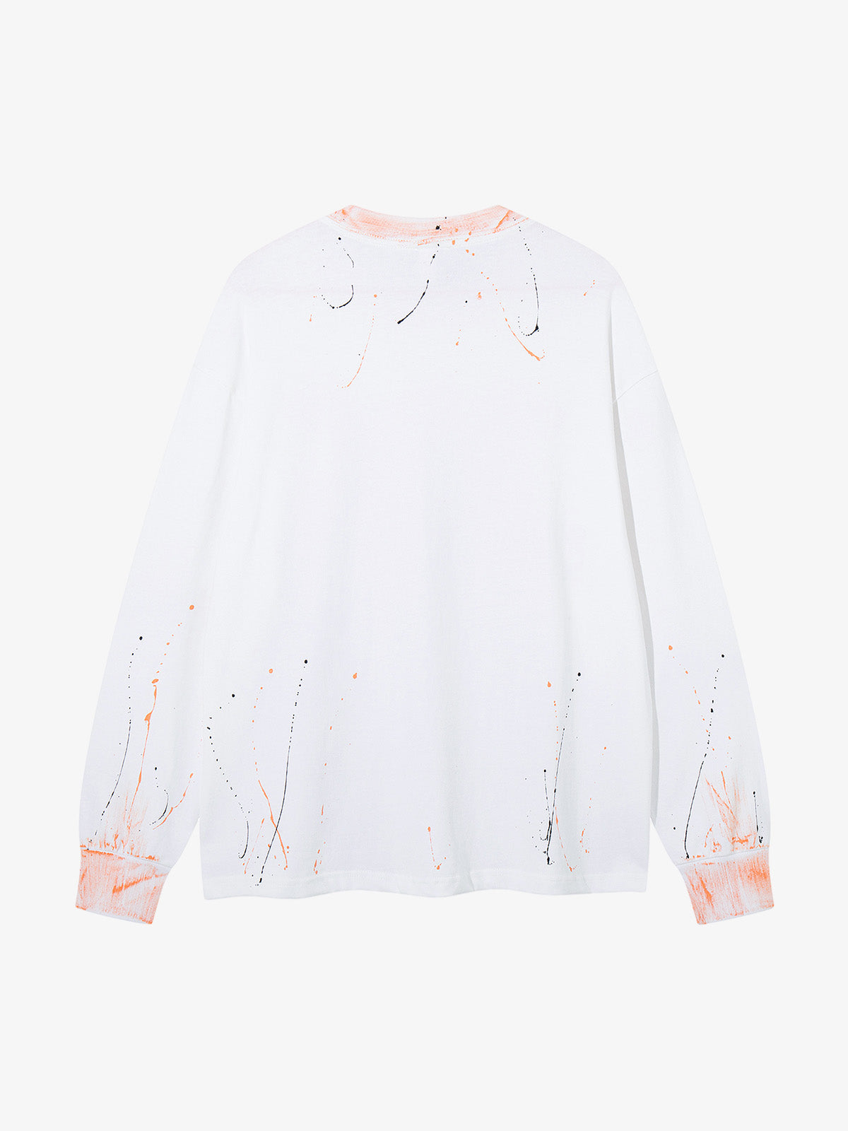 Splatter Paint Wax Graphic Crewneck Sweatshirt; White / M, White / L, White / XL