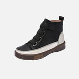 Leather Lace-up High-neck Shoes