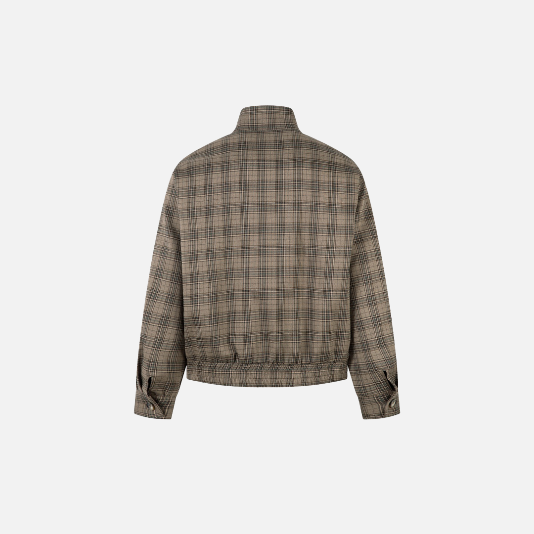 Vintage Plaid High Street High Neck Jacket