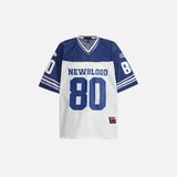 Breathable Patchwork Mesh V-Neck Collar Jersey T-Shirt
