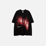 Breathable Abstract Graphic Print Oversize Cotton T-Shirt