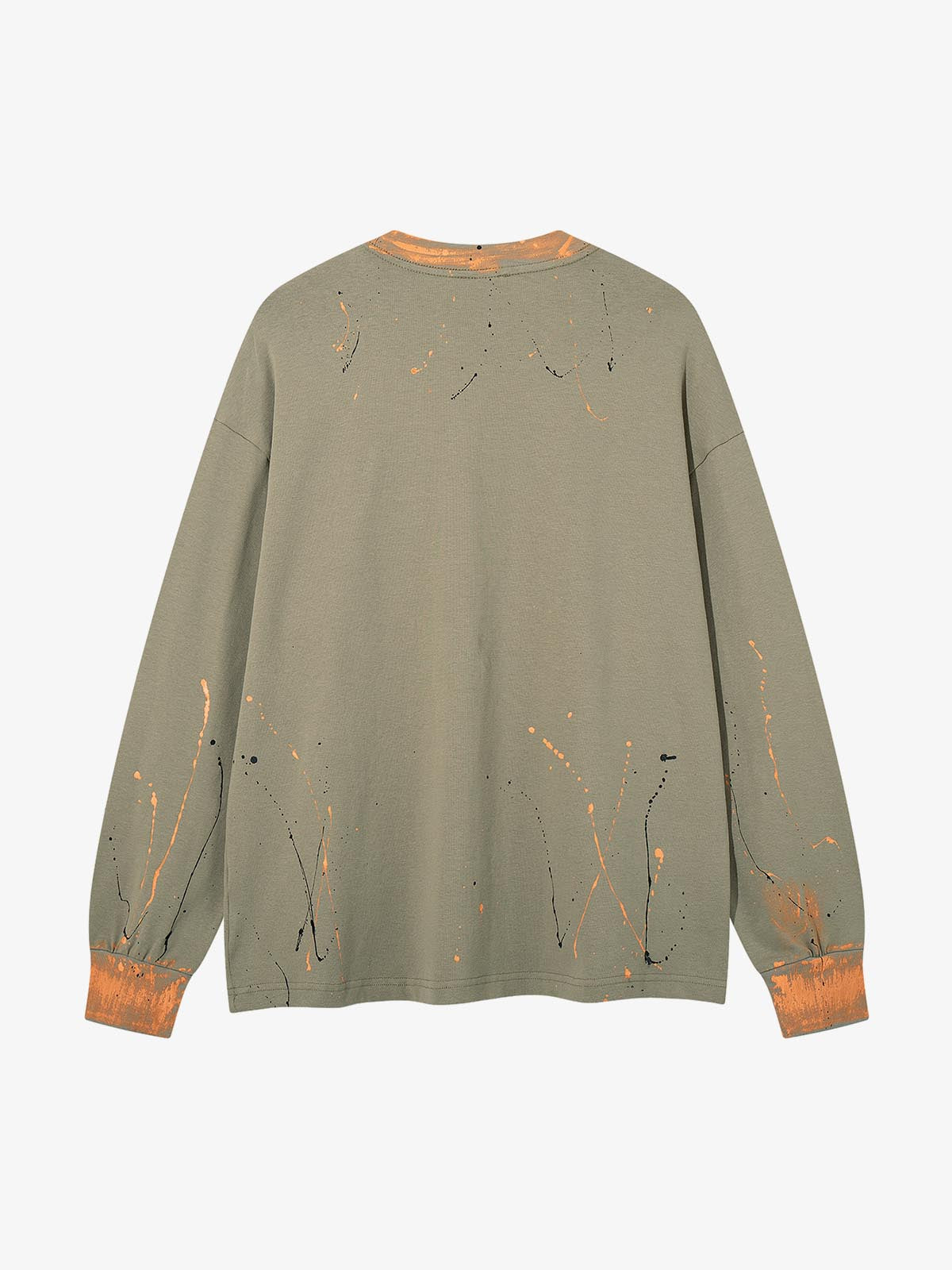 Splatter Paint Wax Graphic Crewneck Sweatshirt; Green / M, Green / L, Green / XL