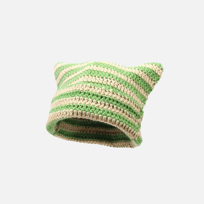 Cute Cat Ears Striped Beanie