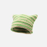 Cute Cat Ears Striped Beanie