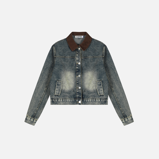 Men Spring Vintage Distressed Denim Jacket