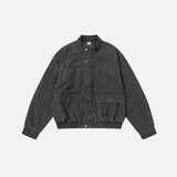 Mens Classic Plush Washed Punk Denim Jacket