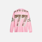 Pink Mesh Jersey Patchwork Long Sleeve Sport T-Shirt