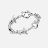 Barbed Wire Heart Gothic Ring
