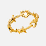 Barbed Wire Heart Gothic Ring