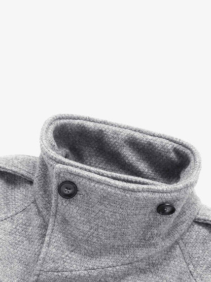Double-Breasted Stand-Collar Jacket; Flower Ash / M, Flower Ash / L, Flower Ash / XL, Flower Ash / 2XL