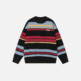 Winter Stylish Contrast Stripe Crewneck Sweater