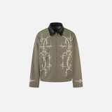 Flower Tattoo Fashionable Hip Hop Leather Jacket