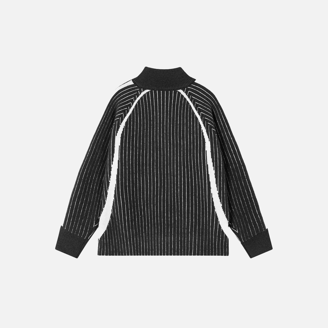 Cozy Knitted High Collar Zipper Cardigan