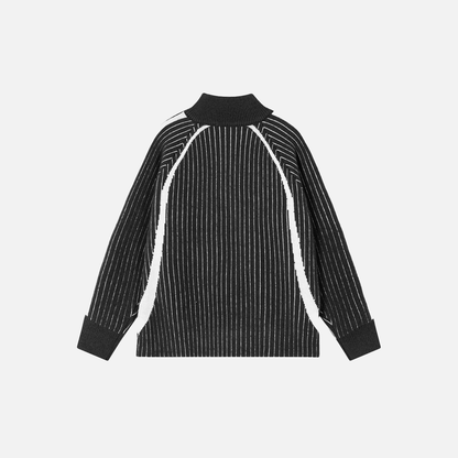 Cozy Knitted High Collar Zipper Cardigan