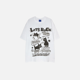 Y2K Funny Black Cat Cartoon Graphic Cotton T-Shirt
