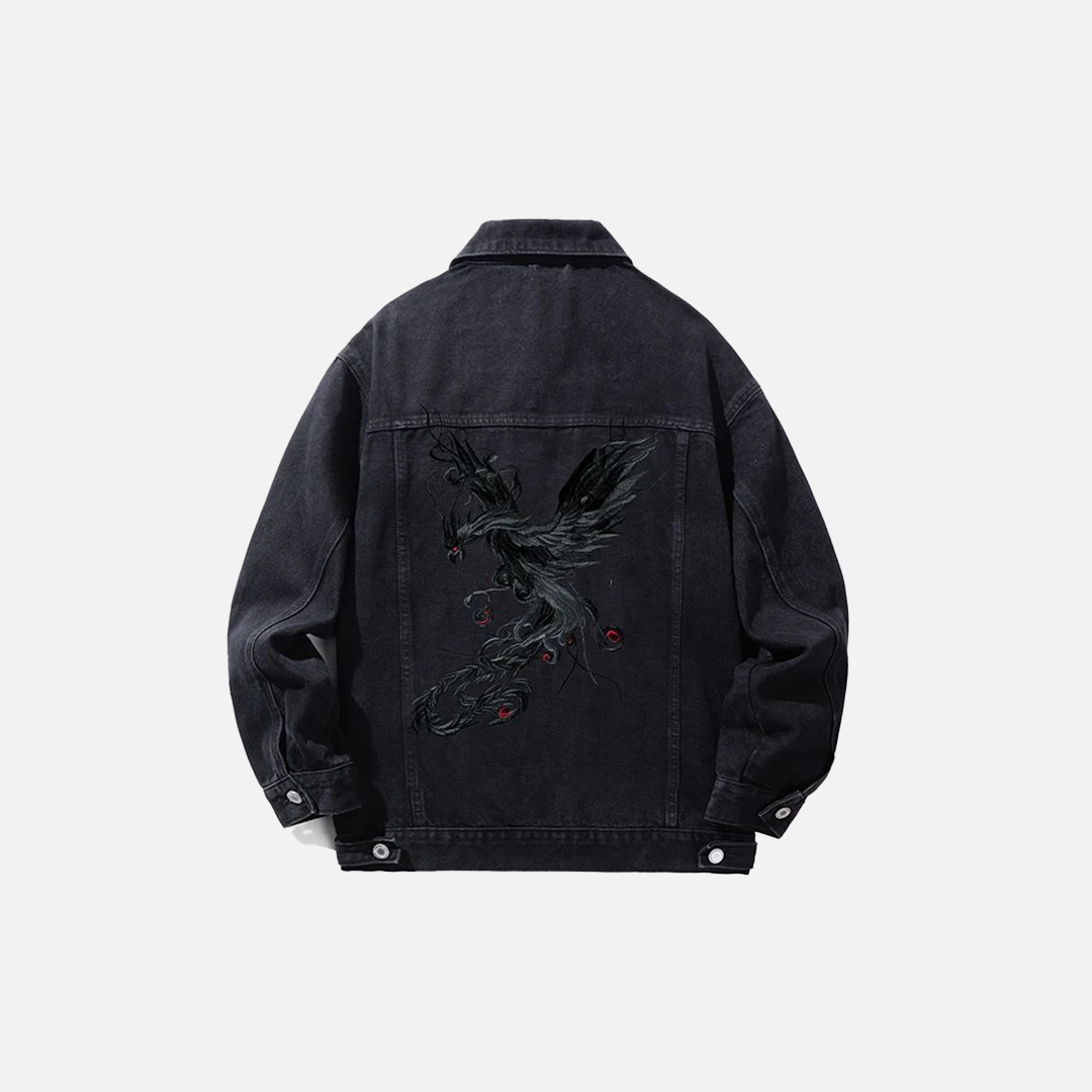 Phoenix Embroidery Denim Jacket