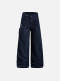 Workwear Embroidered Wide Leg Cargo Pants