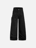 Workwear Embroidered Wide Leg Cargo Pants