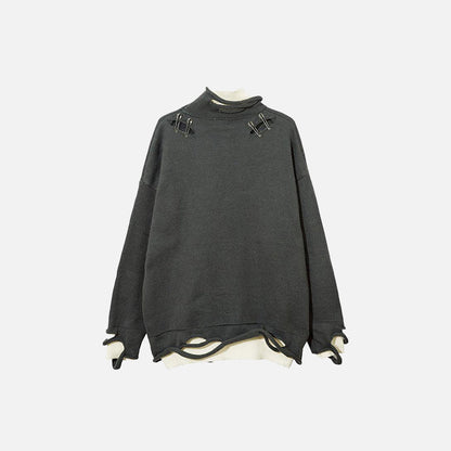 Double-layered Pierced Sweater