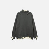 Double-layered Pierced Sweater
