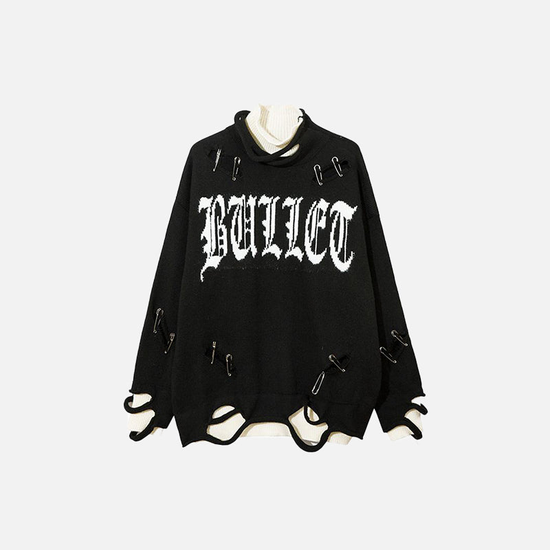 Double-layered Pierced Sweater