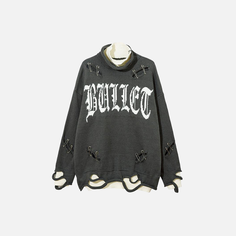Double-layered Pierced Sweater