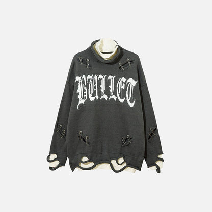 Double-layered Pierced Sweater