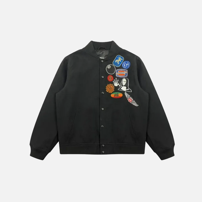 Y2K Padded Embroidered Racing Jacket