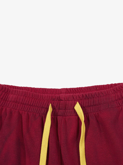 Crest Graphic Wide-Leg Sweatpants; Red / S, Red / M, Red / L, Red / XL