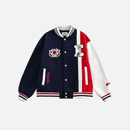 Y2K Embroidered Patchwork Baseball Varsity Jacket