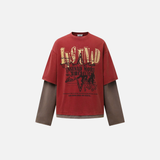 Y2K Fake Two Pieces Loose Fit Long Sleeve T-Shirt