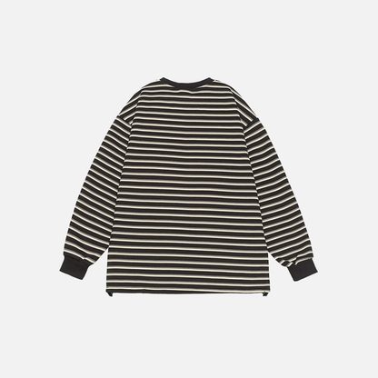 Striped Oversized Couple Long Sleeve T-Shirt