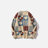 Heart Plaid Vintage Sweater