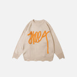 Loose Letter Embroidery Sweater