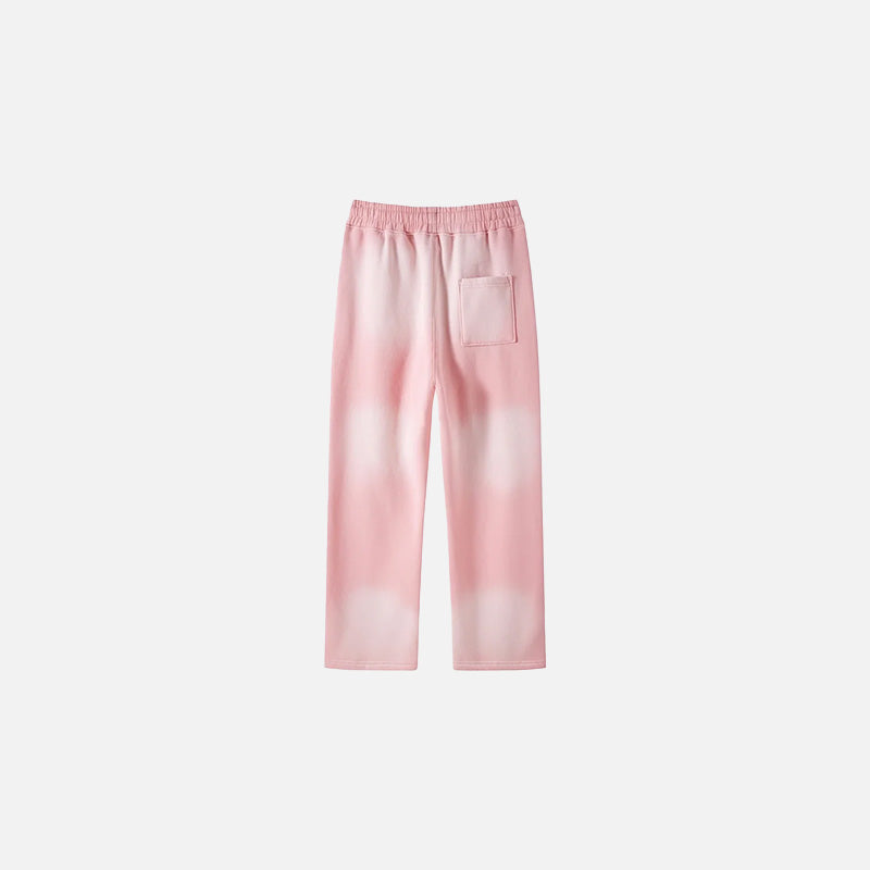 Back view of the pink Casual Noir Relax Pants in a gray background